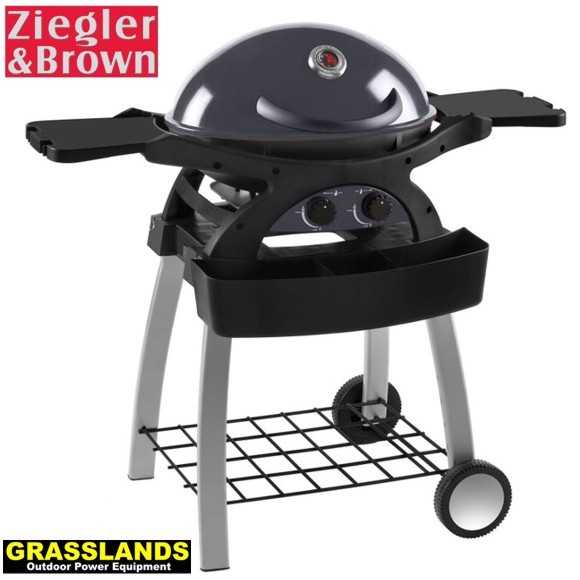 Twin Grill with Trolley in Gunmetal Grey